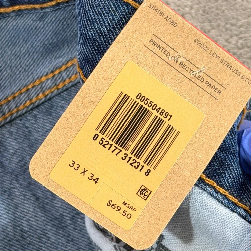 Levi's 550 Relaxed Fit Jeans Mens 33x34 Blue 100% Cotton Denim 00550-4891 - Picture 8 of 12